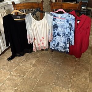 Chico's Women's Tops - Blue, White, Black, Red